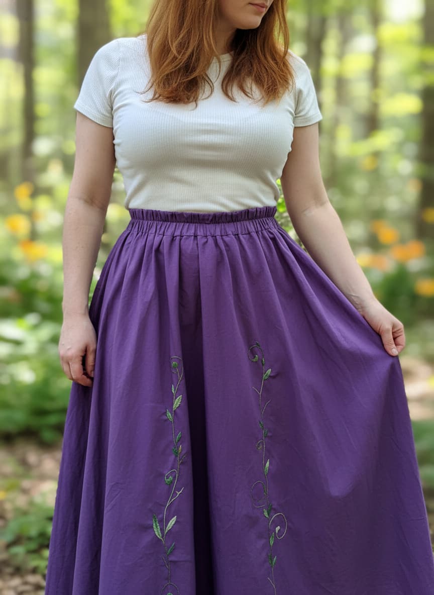 ručně šitá sukně na míru